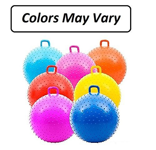 Bouncy Knobby Ball With Handles 36 Inches - 2 Pack - For Kids Teens And Adults - Assorted Colors, Colors May Vary, Sold Deflated - By Kidsco