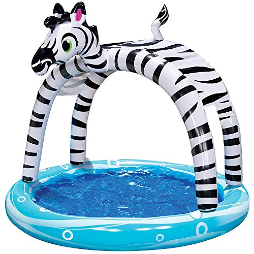 Spring & Summer Toys Banzai Shade N Sun Zebra Pool with Removable Canopy