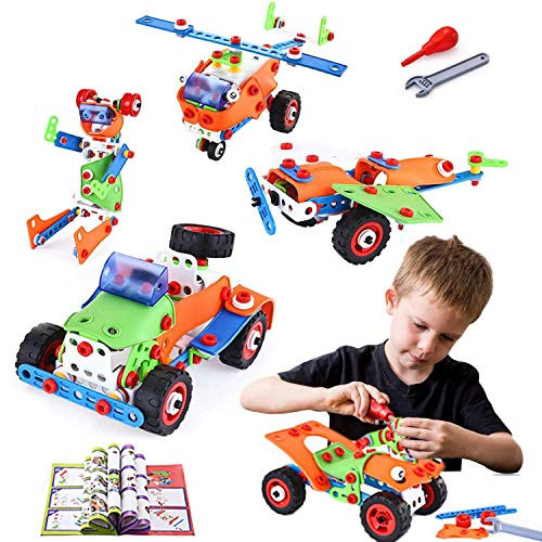 LUKAT STEM Toys Building Blocks Kit 165pcs Educational Construction Engineering Learning Toys for Kids Building Toys for Boys Age 4 5 6 7 8 9 Year Old Best Girls Boys Gift for Birthday Christmas LUKAT STEM Toys Building Blocks Kit 165pcs Educational Construction Engineering Learning Toys for Kids Building Toys for Boys Age 4 5 6 7 8 9 Year Old Best Girls Boys Gift for Birthday Christmas