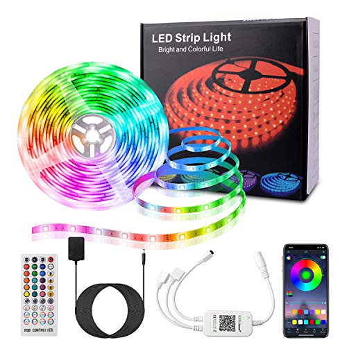 LED Strip Lights 19-6ft RGB Color Changing LED Tape for Bedroom Music Sync Lights Strip with APP Bluetooth Control Remote Control Box 5050 LED Strips Lights for TV Bedroom Party Home Decoration LED Strip Lights 19-6ft RGB Color Changing LED Tape for Bedroom Music Sync Lights Strip with APP Bluetooth Control Remote Control Box 5050 LED Strips Lights for TV Bedroom Party Home Decoration