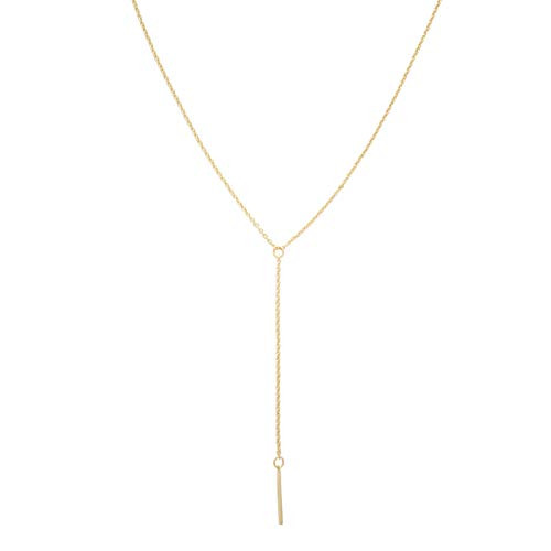 HONEYCAT Lariat Bar Necklace in 18k Gold Plate Minimalist Delicate Jewelry Gold HONEYCAT Lariat Bar Necklace in 18k Gold Plate Minimalist Delicate Jewelry Gold