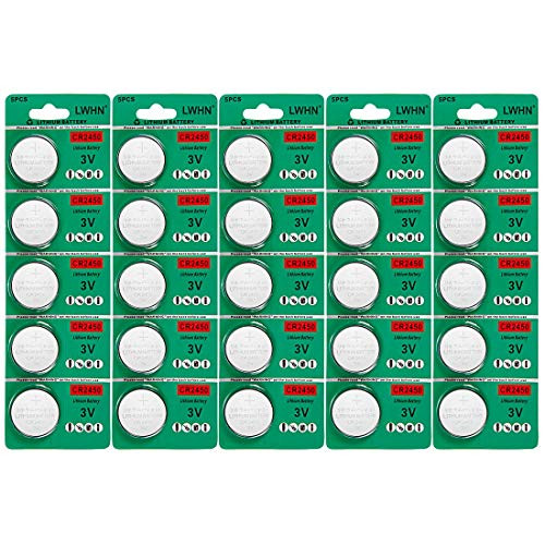 LWHN 25 Pack CR2450 Battery 3V Lithium CR 2450