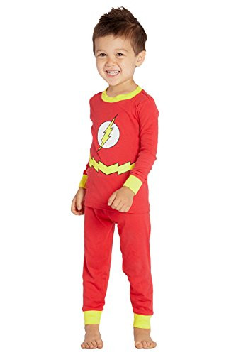 DC Comics Toddler  Flash Superhero Justice League  Cotton Costume Pajama Set  Red  4T