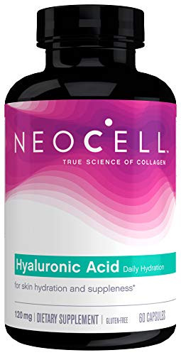 NeoCell Hyaluronic Acid  Daily Hydration for Skin Hydration   Suppleness  Gluten Free   Non-GMO 60 Capsules Package May Vary