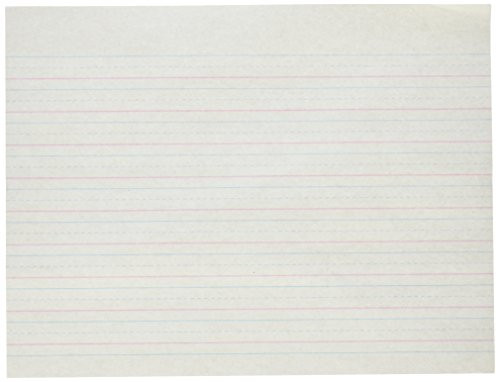 School Smart Red & Blue Newsprint Paper, 1/2 Inch Ruled, 11 x 8-1/2 Inches, 500 Sheets