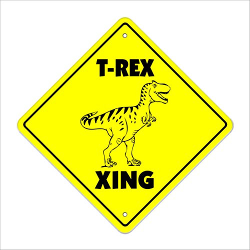 T-rex Crossing Sign Zone Xing   Indoor-Outdoor   20  Tall Prehistoric Dinosaur t rex