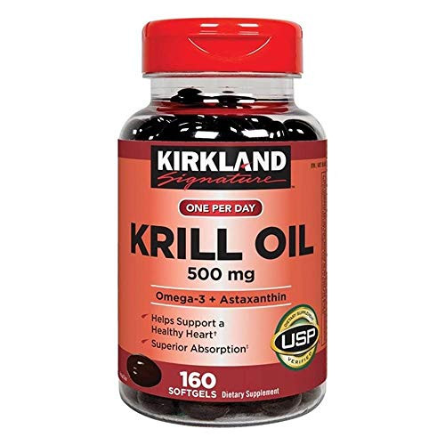 Kirkland Signature Krill Oil 500 mg-  160 Softgels
