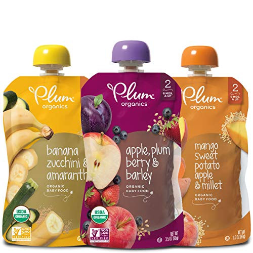 Plum Organics Stage 2 Organic Baby Food  Fruit  Veggie and Grain Variety Pack  3-5 Ounce Pouch  18 Count