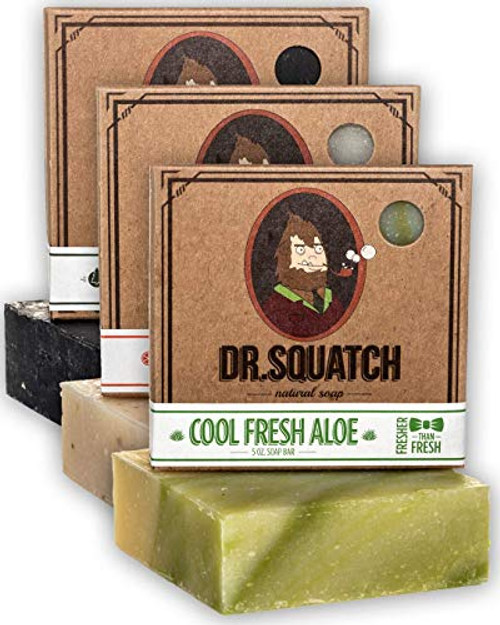 Dr- Squatch Men s Soap Sampler Pack 3 Bars Pine Tar Cedar Citrus Cool Fresh Aloe Bars Natural Manly Scented Organic Soap for Men 3 Bar Bundle Set Dr- Squatch Men s Soap Sampler Pack 3 Bars Pine Tar Cedar Citrus Cool Fresh Aloe Bars Natural Manly Scented Organic Soap for Men 3 Bar Bundle Set