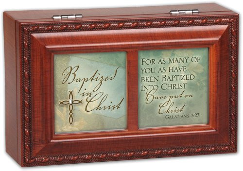 Cottage Garden Baptized In Christ Woodgrain Petite Music Box-Jewelry Box Plays Amazing Grace Cottage Garden Baptized In Christ Woodgrain Petite Music Box-Jewelry Box Plays Amazing Grace