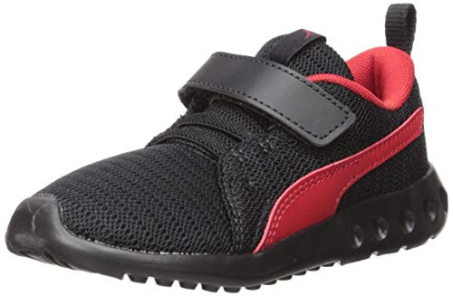PUMA Baby Carson 2 Hook and Loop Sneaker  Black-high Risk red  5 M US Toddler