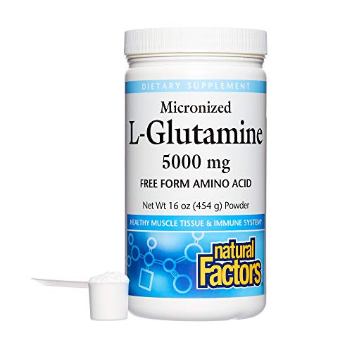 Natural Factors  Micronized L-Glutamine Drink Mix 5000 mg  Supports Healthy Muscle Tissue and Immune System Function  16 oz 90 Servings