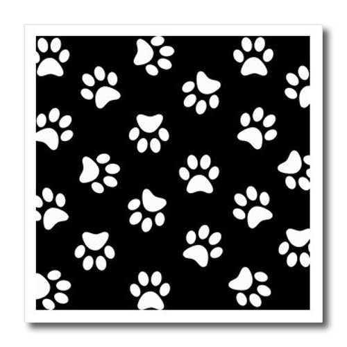 3dRose Black & White Paw Print Pattern - Pawprints - Cute Cartoon Animal Eg Dog or Cat Footprints - Iron on Heat Transfer, 8 by 8-Inch, for White Material (ht_161522_1) 3dRose Black & White Paw Print Pattern - Pawprints - Cute Cartoon Animal Eg Dog or Cat Footprints - Iron on Heat Transfer, 8 by 8-Inch, for White Material (ht_161522_1)