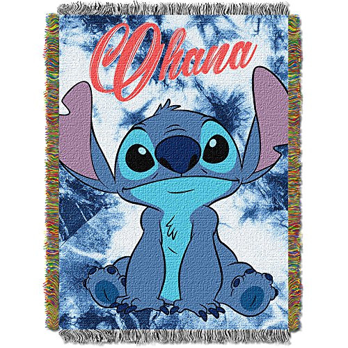 Disney Lilo & Stitch,Shibori Stitch Woven Tapestry Throw Blanket, 48" x 60" Disney Lilo & Stitch,Shibori Stitch Woven Tapestry Throw Blanket, 48" x 60"