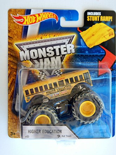 Hot Wheels 1 64 Monster Jam Higher Education With Mud Treads  03 Includes Stunt Ramp
