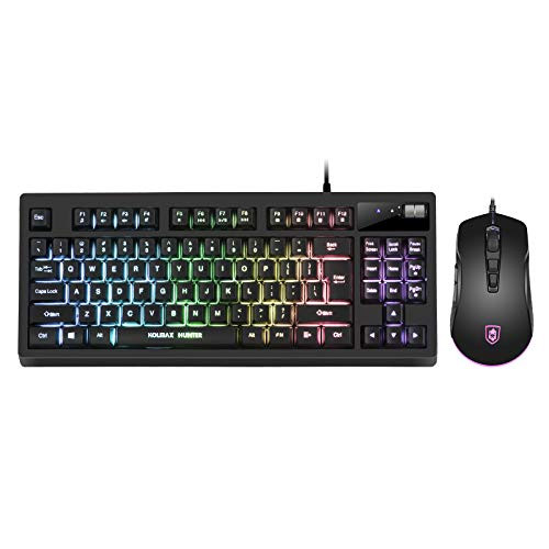 RGB Gaming Keyboard and Mouse Combo 87 Key Gaming Keyboard USB Wired RGB Backlit Gaming Keyboard Mechanical Feeling with Gaming Mouse Black Keyboard Wired Set for PC MAC Chrome PS4 Xbox Laptop RGB Gaming Keyboard and Mouse Combo 87 Key Gaming Keyboard USB Wired RGB Backlit Gaming Keyboard Mechanical Feeling with Gaming Mouse Black Keyboard Wired Set for PC MAC Chrome PS4 Xbox Laptop