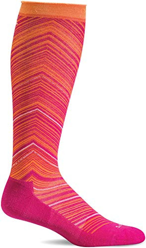 Sockwell Women s Full Flattery Moderate Graduated Compression Sock  Azalea - M-L