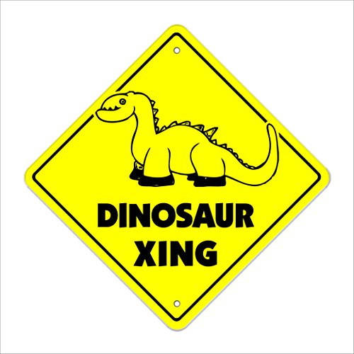 Dinosaur Crossing Sign Zone Xing   Indoor-Outdoor   20  Tall Prehistoric t rex Bones