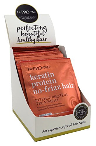 Hi-Pro-Pac Keratin Protein No-Frizz Hair Intense Protein Treatment 1-75 Ounce Packettes 12 Pieces 51ml