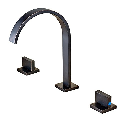 Rozin Widespread 3 Holes Bathroom Sink Faucet Two Handles Basin Mixer Tap Oil-rubbed Bronze