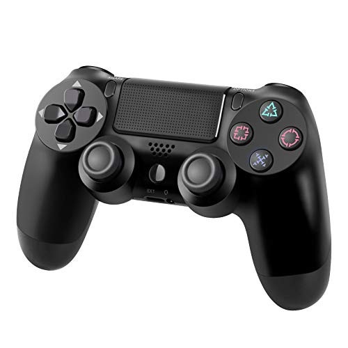 Wireless Controller for PS4  a Game Controller for Playstation 4-Pro-Slim  Gamepad Joystick with Dual Vibration-six-axis gyro Sensor-Audio Jack-Speaker Jet Black