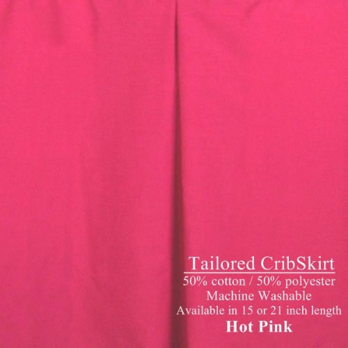 Hot Pink Crib Skirt Dust Ruffle Tailored 15 inch drop length