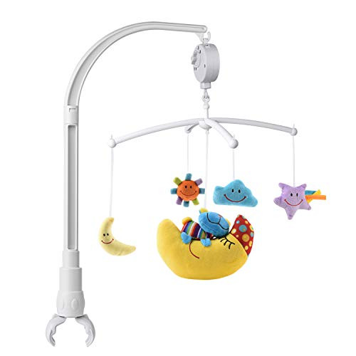 Baby Mobile - 23 Inch Clamp Crib Mobile Musical Soothing Soft Toy Doll Space Star Moon Slumbers  Mobile Infant Stim-Mobile for Cribs