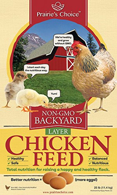 Prairie's Choice Non-GMO Backyard Chicken Feed - Layer Formula, 25lbs