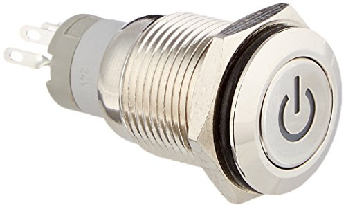 Uxcell 12V SPDT Momentary LED Light Stainless Steel Push Button Switch