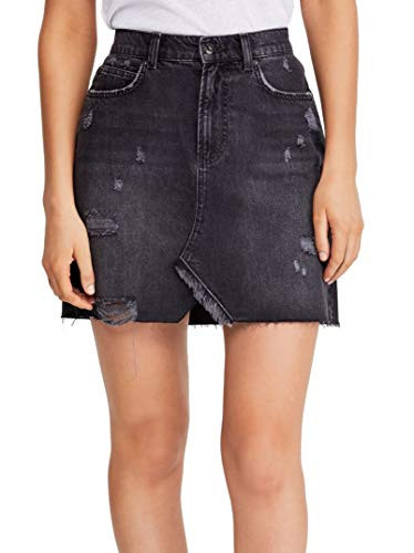 Free People Womens Hallie Denim Jean Skirt Black 28