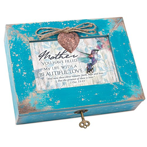 Cottage Garden Mother Filled My Life with Love Teal Distressed Locket Music Box Plays Amazing Grace Cottage Garden Mother Filled My Life with Love Teal Distressed Locket Music Box Plays Amazing Grace