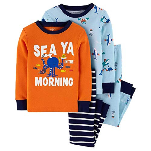 Carter s Boy s 4-Piece Snug Fit Cotton PJs 4T  Sea Ya