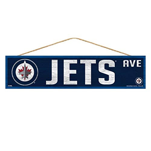 NHL Winnipeg Jets SignWood Avenue Design  Team Color  4x17