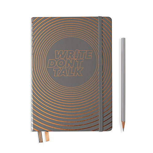 Leuchtturm1917 Write Don t Talk  Limited Special Edition Hardcover A5 Medium Dotted Notebook - Grey