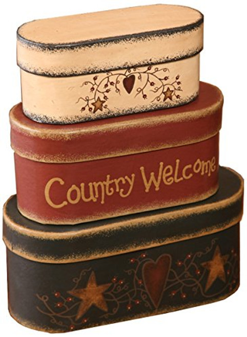 Your Heart s Delight 7-3-4 by 3-1-2-Inch Country Welcome Nesting Boxes Your Heart s Delight 7-3-4 by 3-1-2-Inch Country Welcome Nesting Boxes