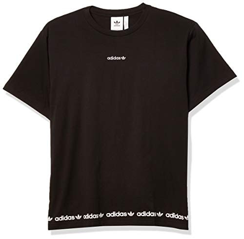 adidas Originals mens Linear Logo Repeat Shorts Sleeve Tee Black Medium adidas Originals mens Linear Logo Repeat Shorts Sleeve Tee Black Medium