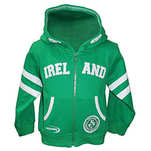 Carrolls Irish Gifts Full Zip Baby Hoodie With Ireland Design  Emerald Green Colour