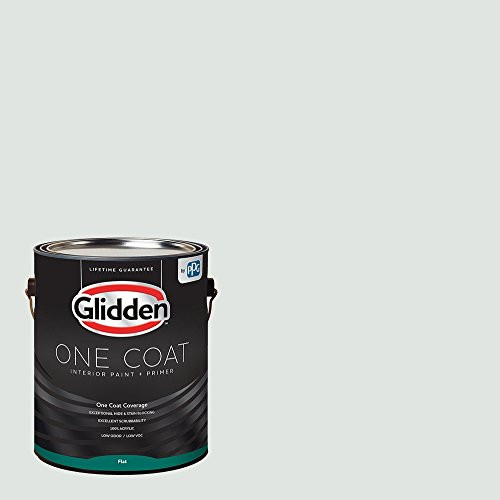 Glidden Interior Paint  Primer  White-ICY Bay  One Coat  Flat  1 Gallon