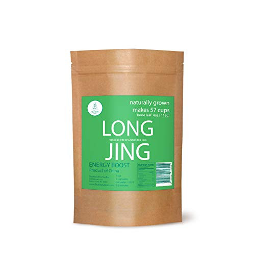 Premium Dragon Well Green Tea LongJing by Two for Tea- Natural LongJing Tea drinks- Natural Loose Leaf Dragon Well Green Tea 113gr 4oz- LongJing Tea leaves- Asian Long Jing Tea- USA Stock