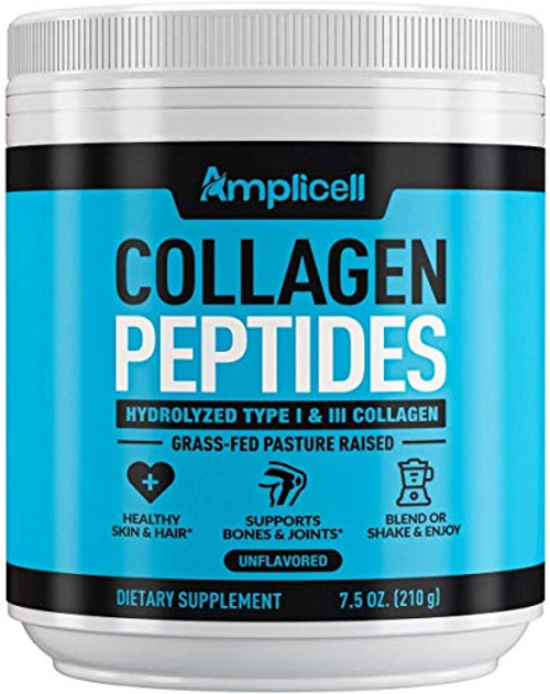 Collagen Peptides - 210g Hydrolyzed Collagen - Type 1   Type 3 Multi Collagen Protein Powder - Grass Fed Collagen Powder - Vegan Collagen Keto Protein Powder - Pure   Unflavored Collagen Hydrolysate