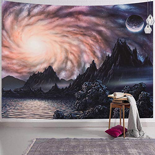 SENYYI Galaxy Tapestry Wall Hanging Mountain Tapestry Night Sky and Shining Stars Tapestry Outer Space Home Decor for Room 70-9 x 92-5 inches