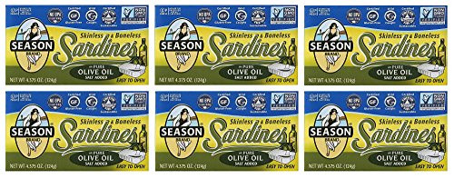 Season Sardines Skinless   Boneless in Pure Olive Oil Pack of 6