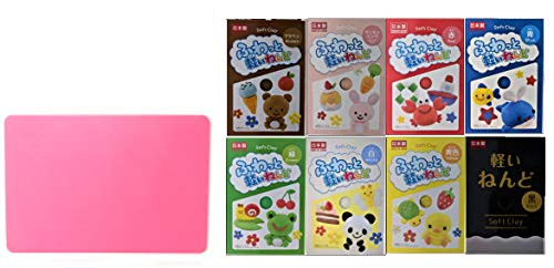 YACHIYO DAISO Soft Clay Lightweight Fluffy Packs 1 Set  8 Colors  Clay Board Pink