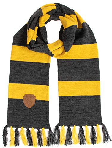 Harry Potter Hufflepuff Premium Knit Scarf with Patch Emblem