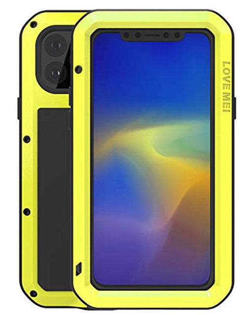 iPhone 11 Pro Case - Military Grade Drop Tested  Anodized Aluminum TPU Rugged Dustproof Shockproof Heavy Duty 360 Full Body Built-in Screen Protector Protective Case for Apple iPhone 11 Pro Yellow