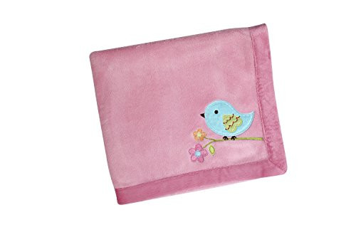 NoJo Love Birds Crib Bedding Set  Coral Fleece Blanket
