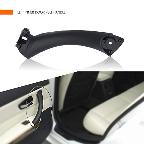 InSassy Door Pull Handle for BMW E90 E91 E92 E93 3 Series - Left Rear Inner Door Panel Handle Support Bracket - Rear Driver Side Door Handle Replacement 51-41-7-230-849 Black