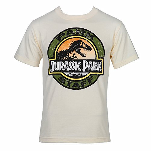 Jurassic Park Movie Park Staff Logo Adult T-Shirt - Sand Small