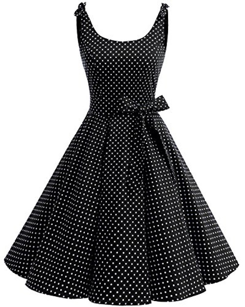 Bbonlinedress 1950 s Bowknot Vintage Retro Polka Dot Rockabilly Swing Dress Black White Dot XL Bbonlinedress 1950 s Bowknot Vintage Retro Polka Dot Rockabilly Swing Dress Black White Dot XL