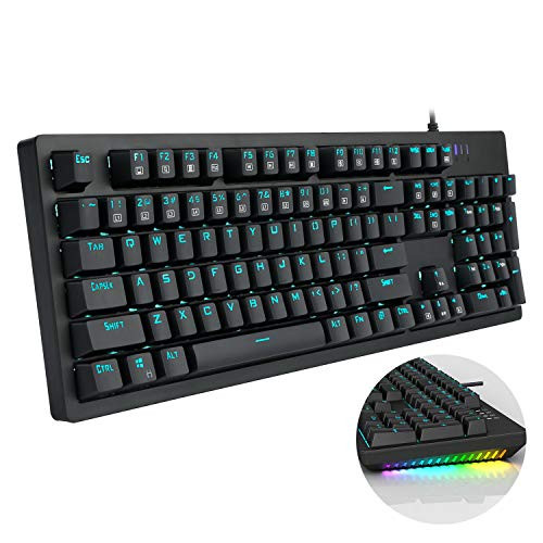 E-YOOSO Mechanical Keyboard Wired Gaming Keyboard with Brown Switches LED Backlit 104 Keys N-Key Rollover Anti-Ghosting Computer Keyboard for PC Desktop Gamers Black E-YOOSO Mechanical Keyboard Wired Gaming Keyboard with Brown Switches LED Backlit 104 Keys N-Key Rollover Anti-Ghosting Computer Keyboard for PC Desktop Gamers Black